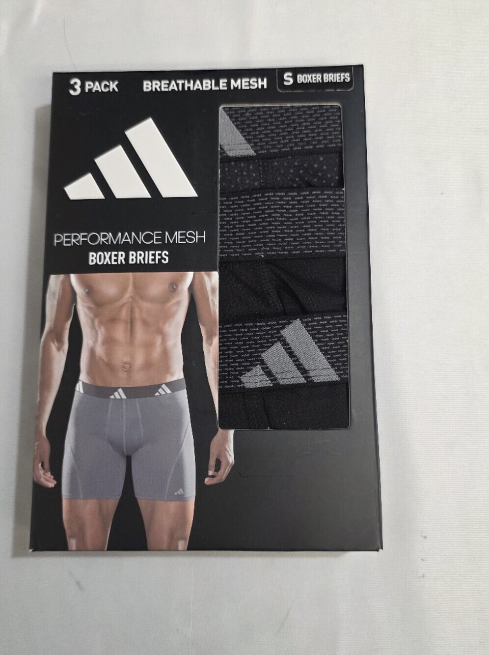 adidas Performance Mesh Graphic Boxer Briefs Mens Size Small 3-Pack New